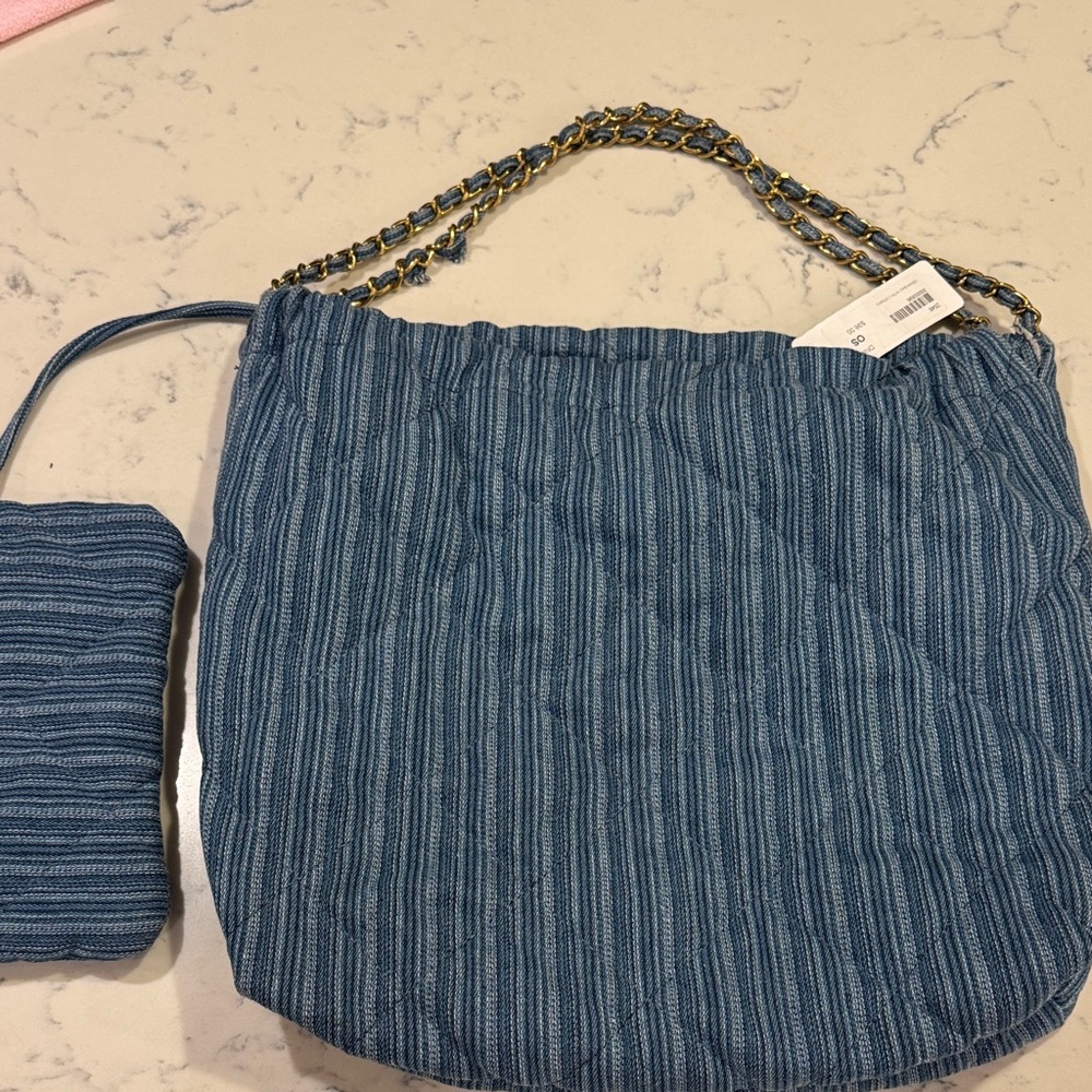 Denim chain bag